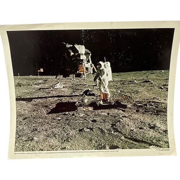 1969 Used NASA Apollo 11 Man on the Moon Photograph Edwin Aldrin Neil Armstrong - Picture 4 of 5